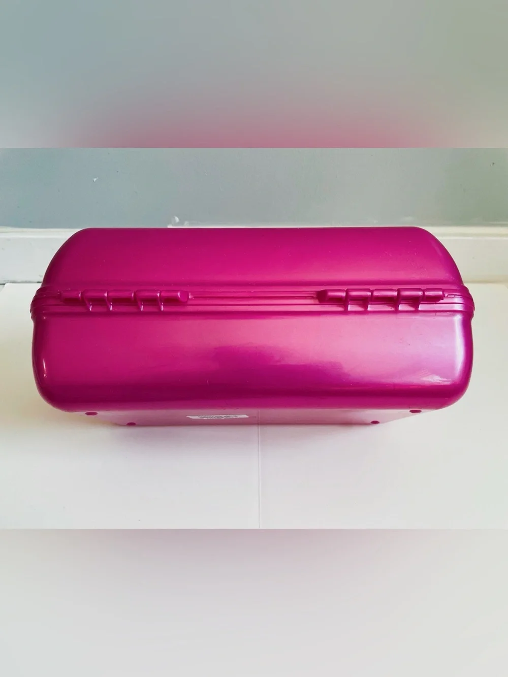 Vintage 90s Retro Caboodles Makeup Case Pink Shimmer Organizer Box Mirror USA